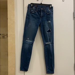 J. Crew Toothpick Ripped Jeans